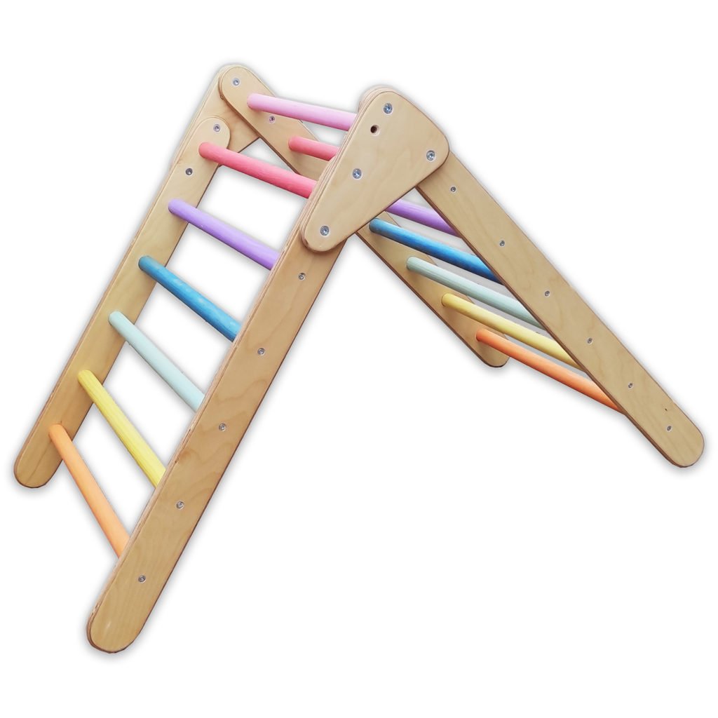 triángulo escalada acabado barnizado color pastel